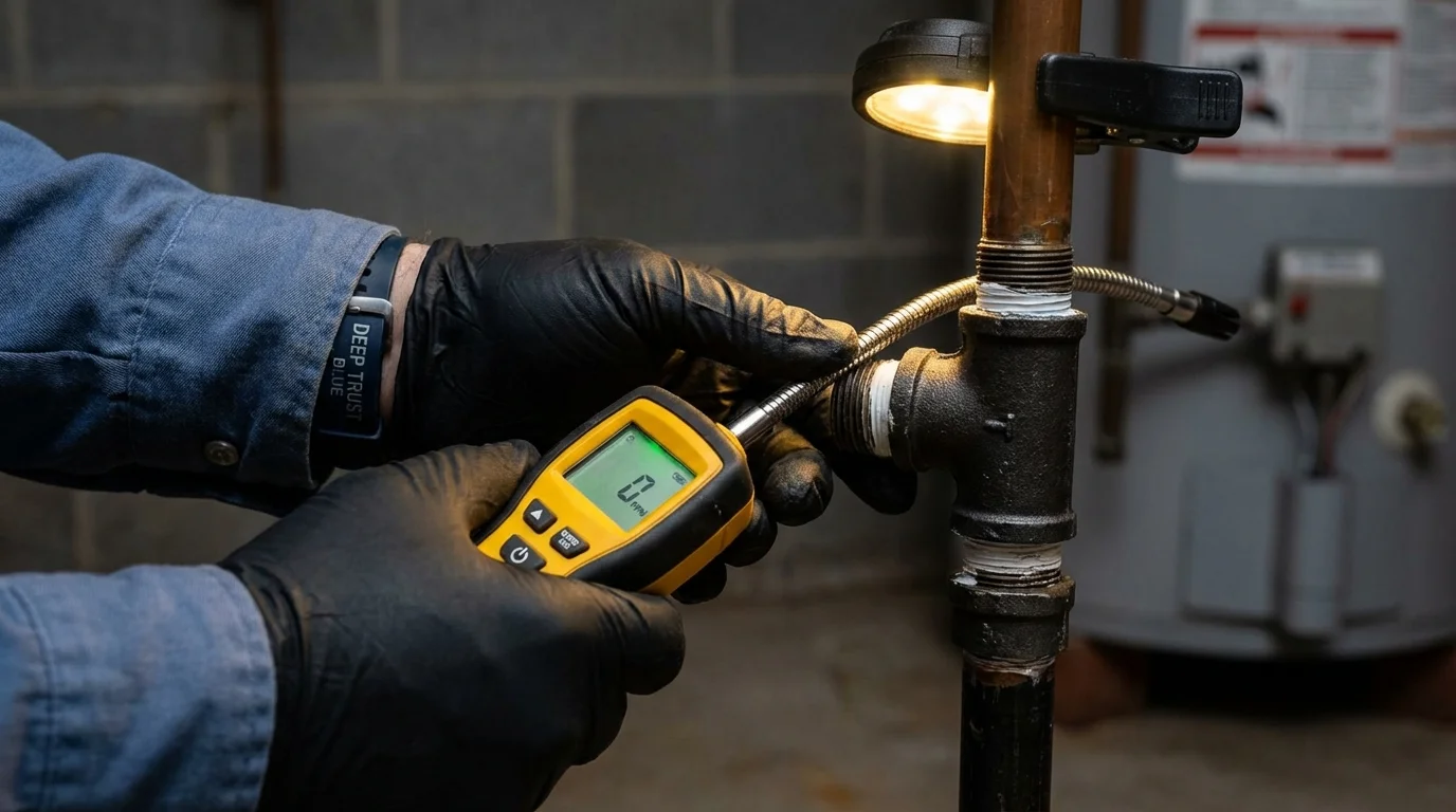 Gas leak detection with electronic sniffer by Johns Plumbing LLC in Globe