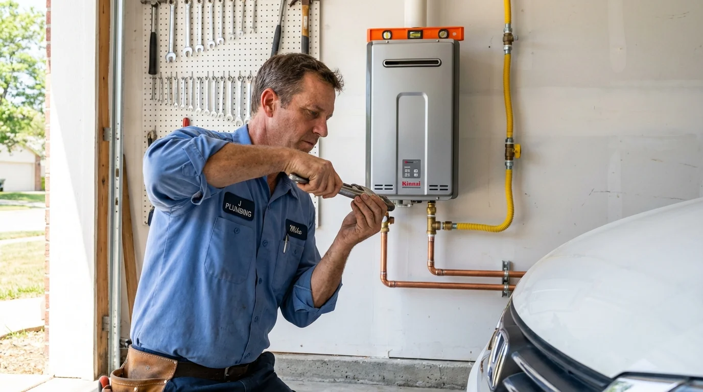 Tankless water heater installation by a Johns Plumbing LLC plumber in Globe